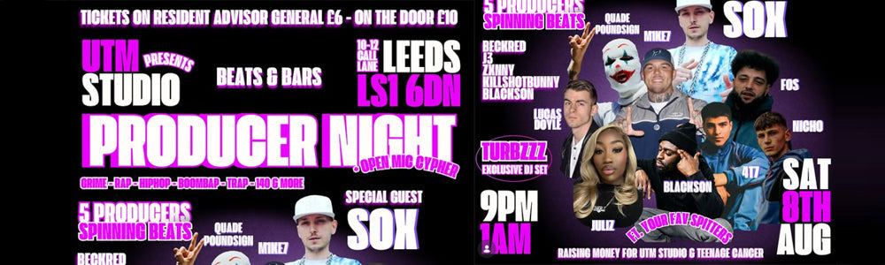 Sat 8th August 2026 - Döner Summer, Leeds - UTM Studio presents Producer Night ft Blackson, Quade Poundsign & more